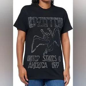 led zeppelin Tops Itemled Zeppelin S Black Graphic Tshirt